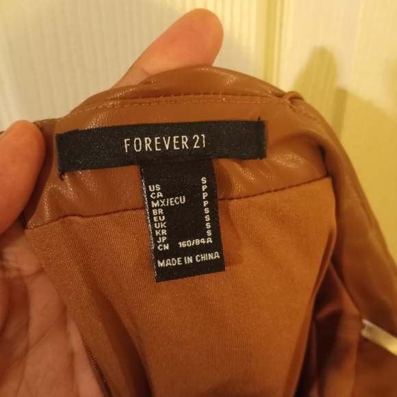 FOREVER 21 Brown Leather Mini Dress - Picture 4 of 4